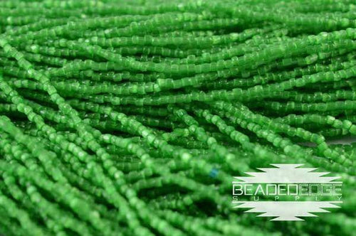 12/0 Green satin | 3 cut