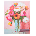 17.75" Medium Pink Floral Wall Art Canvas