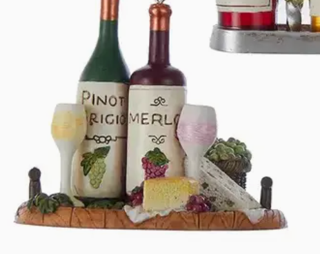 3"Noble Gems Italian Cheese Orn 3/A - Pinot Grigio + Merlot