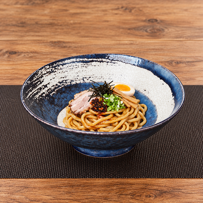 Ceramic Noodle Bowl — 50 fl. oz., Navy, Serving example