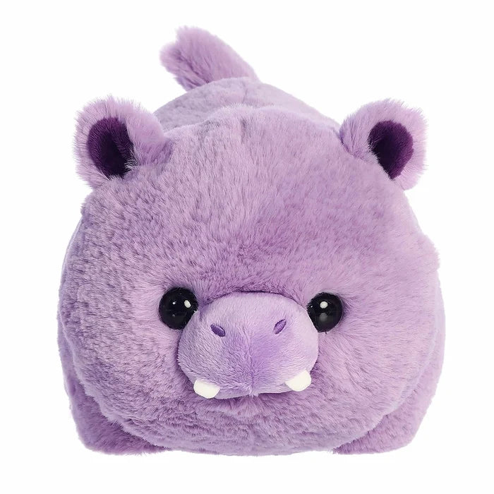Aurora World Harlo Hippo plush toy front view with soft purple spud-shaped design