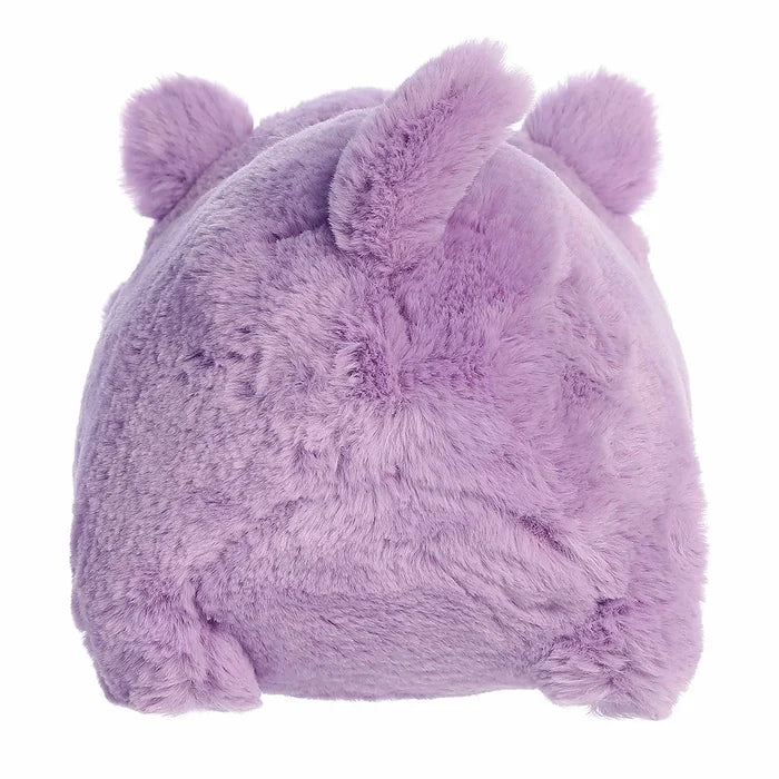Aurora World Harlo Hippo plush back view highlighting soft fabric and rounded shape