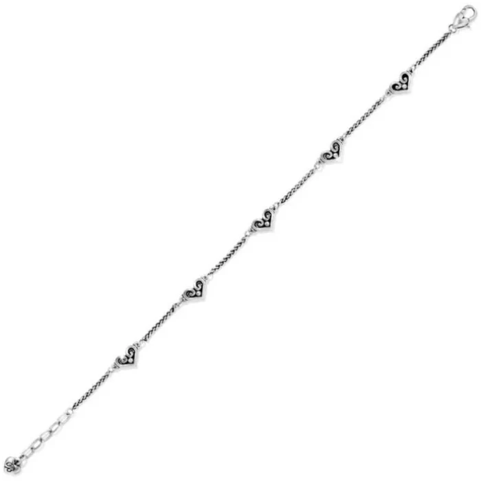 Brighton Alcazar Heart Anklet featuring a delicate heart accent with the signature Alcazar-inspired design and a polished finish for elegant everyday wear.