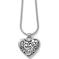 The Brighton Contempo Heart Silver Necklace blends vintage inspiration with modern design.
