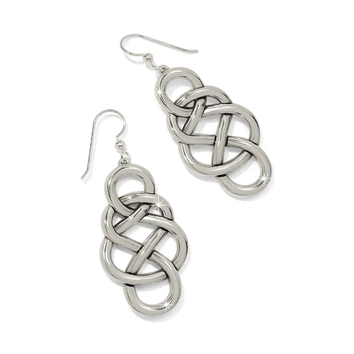 Brighton Interlok Braid Drop French Wire Earrings featuring an elegant braided design with a graceful drop silhouette.