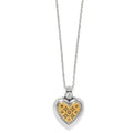Brighton Mosaic Heart Two Tone Heart Petite Necklace featuring a delicate heart pendant with intricate mosaic detailing and contrasting two-tone accents.