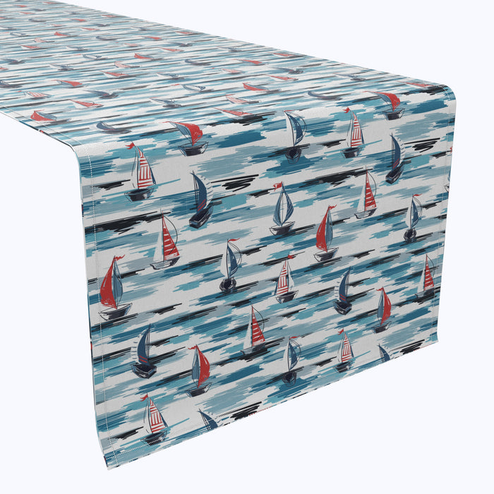 Brush Stroke Sailboats Table Runners