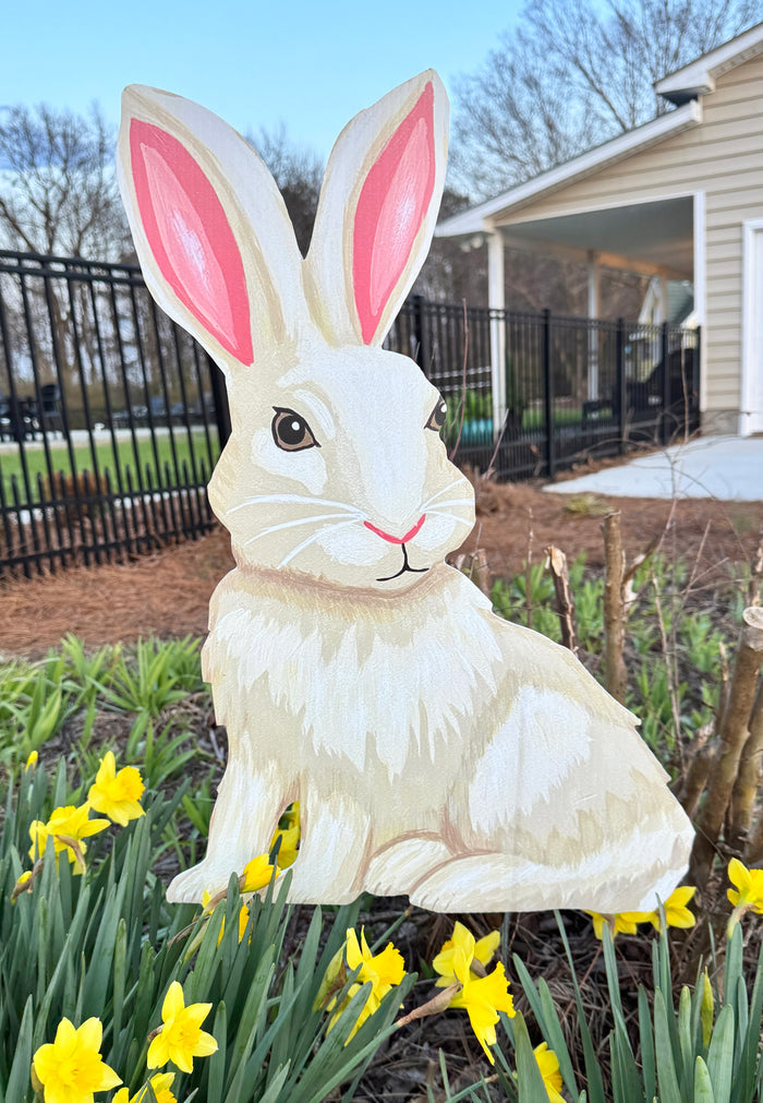 Bunny in the Flower Garden - Easter - Corrugated Coroplast Yard Stake