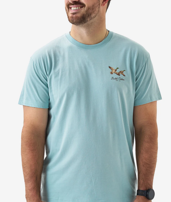 BURLEBO FLYING MALLARD HEATHER SKY BLUE SHORT SLEEVE