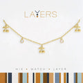 Gold multi mini cherry layered necklace with elegant trendy design for women
