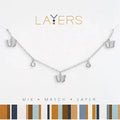 Silver multi petite butterfly layered necklace with delicate feminine design
