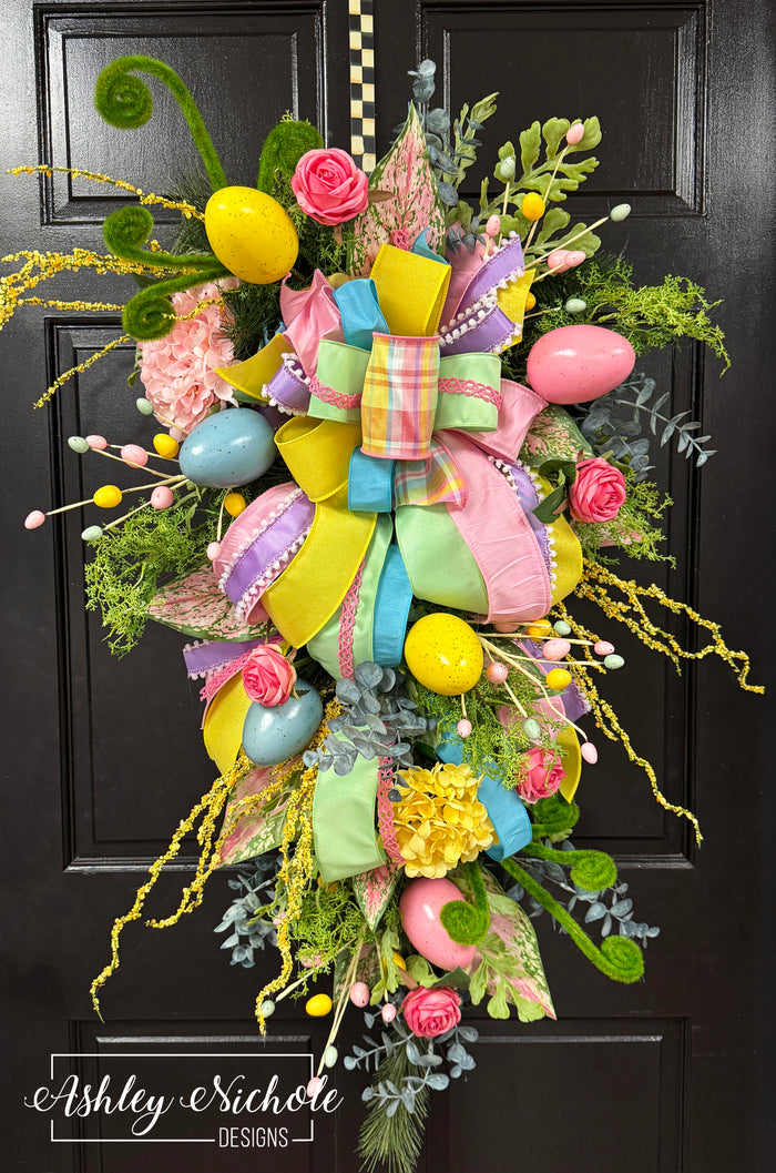 Charming Beauty of Easter Eggs Teardrop Swag - 36"