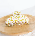 Citron Posies Claw Clip