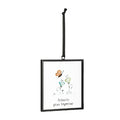 Colorful butterfly ornament with the phrase "friends are like butterflies" displayed on a decorative background.