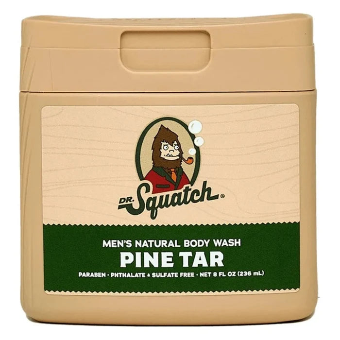 Dr. Squatch Pine Tar Natural Body Wash is the brand's most iconic scent, and for good reason.