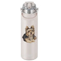 This E & S Pets Yorkie Water Bottle features a charming Yorkshire Terrier design on a durable, travel-ready bottle.