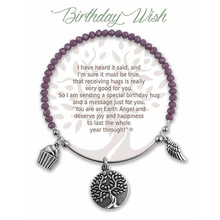 "Earth Angel : Birthday Wish Radiant Purple Stone Bracelet -"