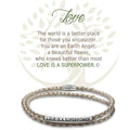 "Earth Angel : Love Champagne Leather Bracelet -"