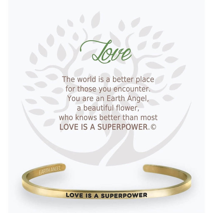 "Earth Angel : Love Cuff Bracelet in Gold -"