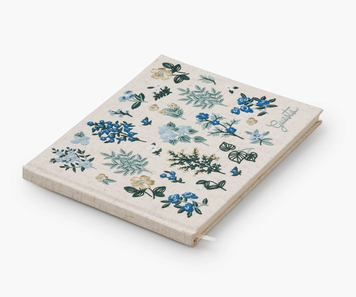 Embroidered Fabric Guest Book-Wildwood