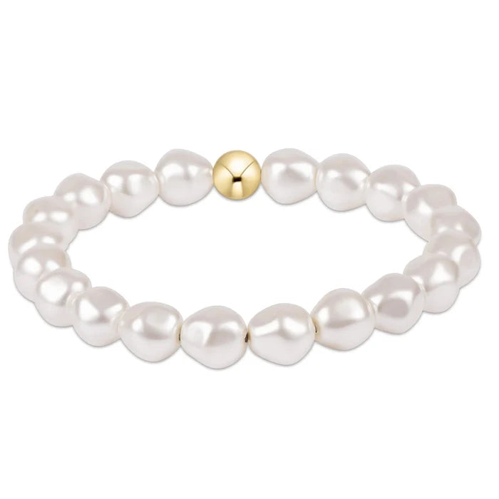 Classic Admire Pearl Bracelet with 8mm faceted pearl crystals on a white background