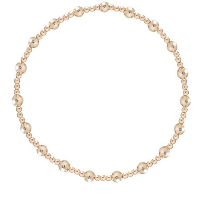"enewton : Classic Sincerity Pattern Bead Bracelet - Gold (3 Asstd Thicknesses) -"