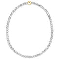 enewton design bright silver faceted hematite beaded bracelet with single gold accent bead.