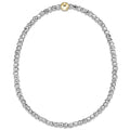 enewton design silver faceted hematite bead bracelet with single gold accent bead.