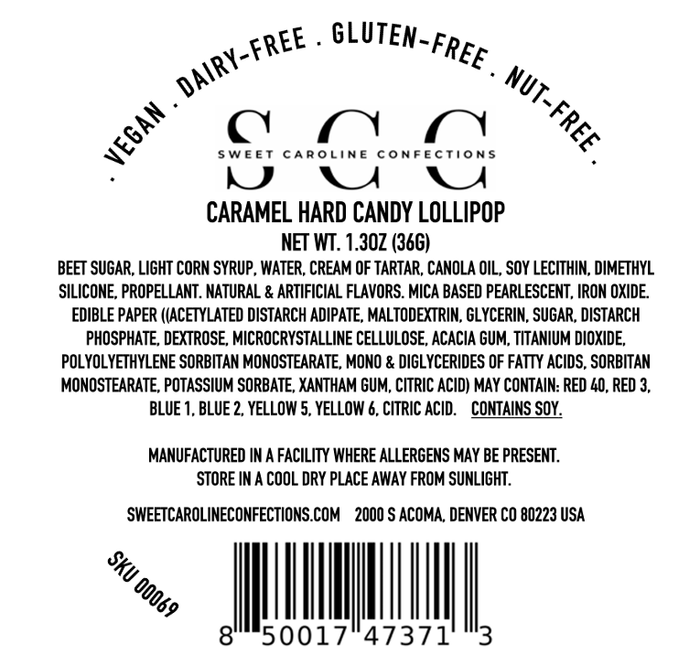 Fall Leaf Lollipops, Caramel Flavor, 10/Case- VEGAN