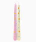 Floral Yellow & Pink Taper Candles | 2 Pack | Mothers Day |