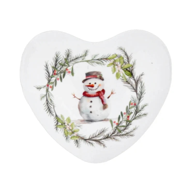 This Ganz Snowman in Wreath Chime Heart adds a charming and festive touch to your holiday décor.
