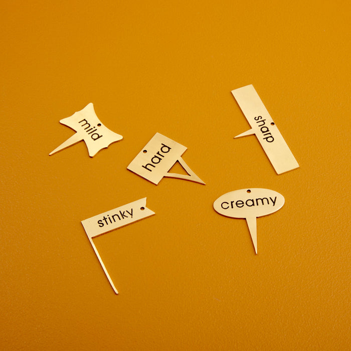 Gold Cheese Markers, Set of 5