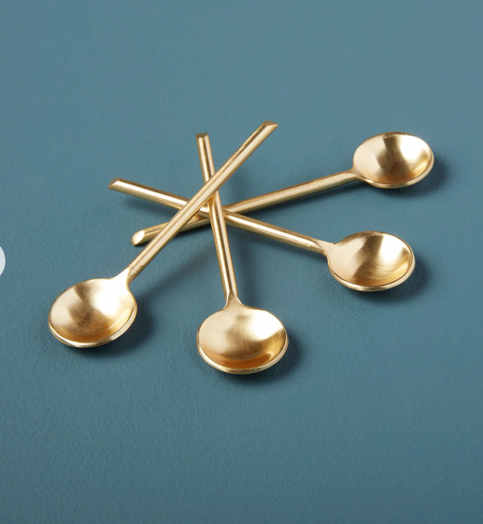 Gold Thin Mini Spoons, 4 in