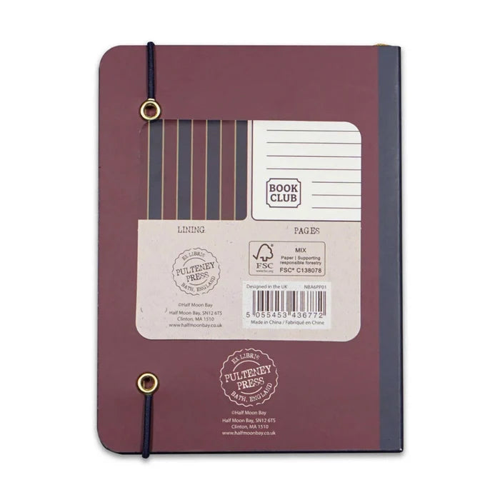 Book Club Pulteney Press A6 softcover notebook for journaling, note-taking, and book lovers.