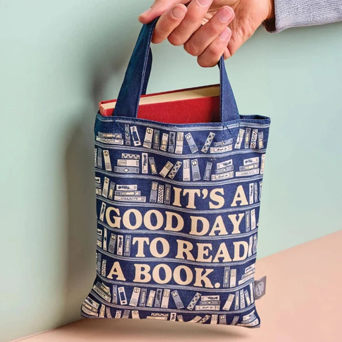 Reusable tote bag featuring "It's A Good Day To Read A Book" design for book lovers and everyday use.
