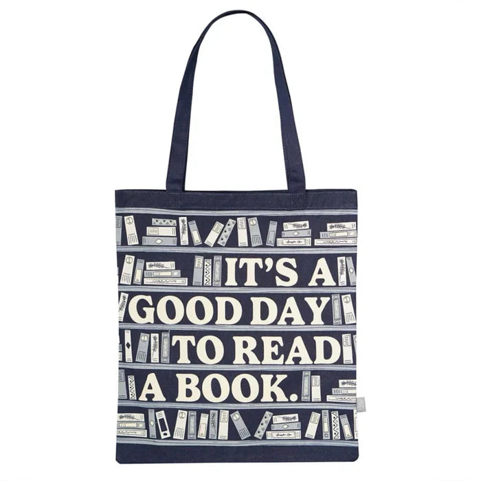 Half Moon Bay Good Day recycled cotton shopper bag with positive message design for everyday shopping and reusable carrying needs.