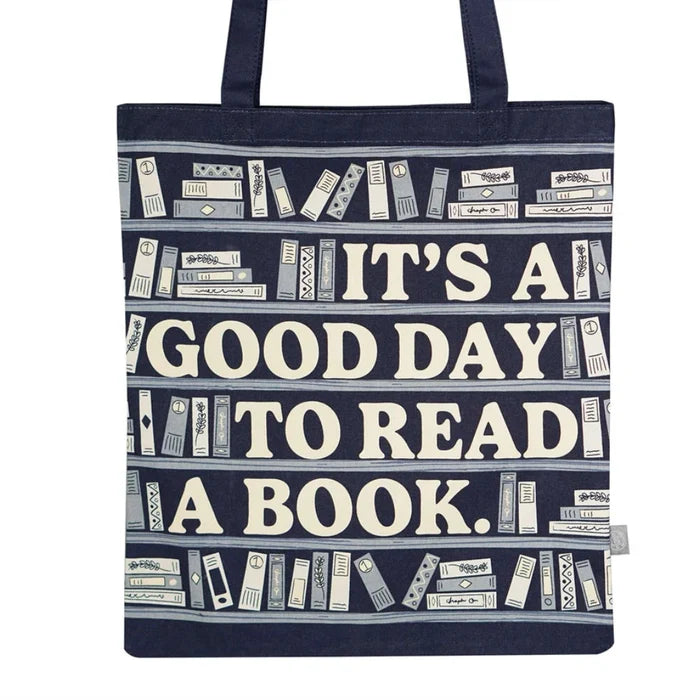 Half Moon Bay Good Day recycled cotton shopper bag with positive message design for everyday shopping and reusable carrying needs.