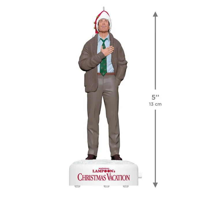 5-inch tall Clark Griswold ornament measuring height with red text base from National Lampoon's Christmas Vacation
