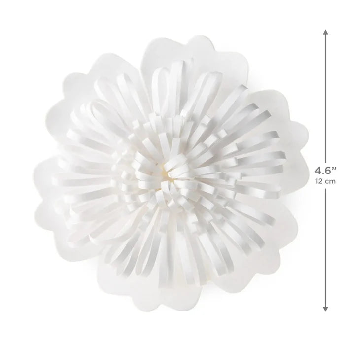 Ivory flower gift bow, 4.6" diameter