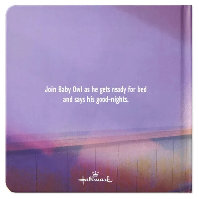 Hallmark book cover with a purple gradient and text about a baby owl, featuring the Hallmark logo.