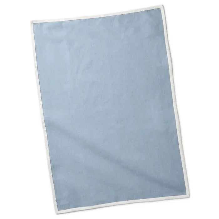 Hallmark : Green Floral and Blue Chambray Tea Towels, Set of 2