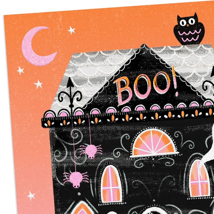 Hallmark Halloween greeting cards with haunted house and ghosts