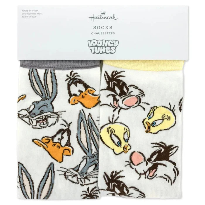 Pack of socks with Looney Tunes characters on a white background