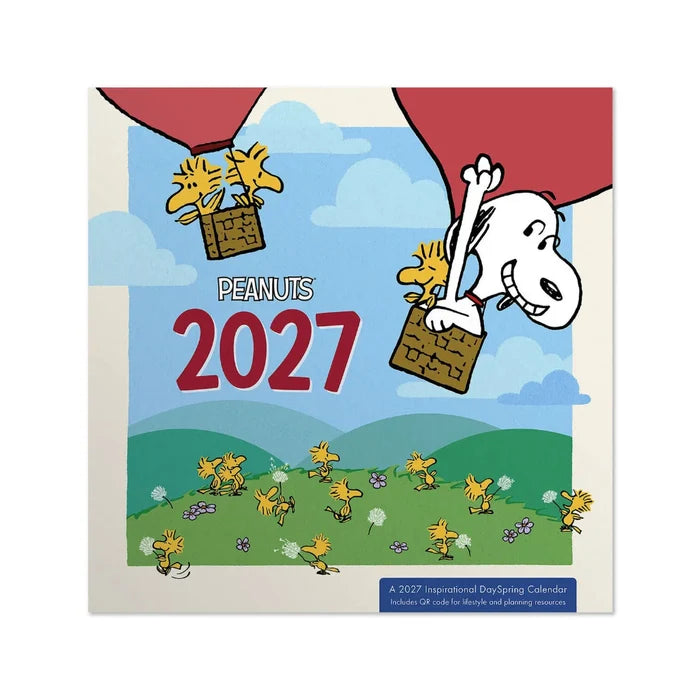 The Hallmark Peanuts® Happiness and Fun 2027 Mini Wall Calendar delivers twelve months of joy, laughter, and uplifting Peanuts® art in a compact 7x7 format.