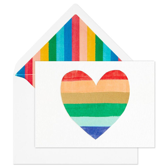 "Hallmark : Rainbow Heart Blank Note Cards, Box of 10 -"