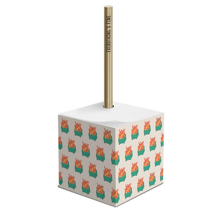 Dumpster Fire notepads with pen