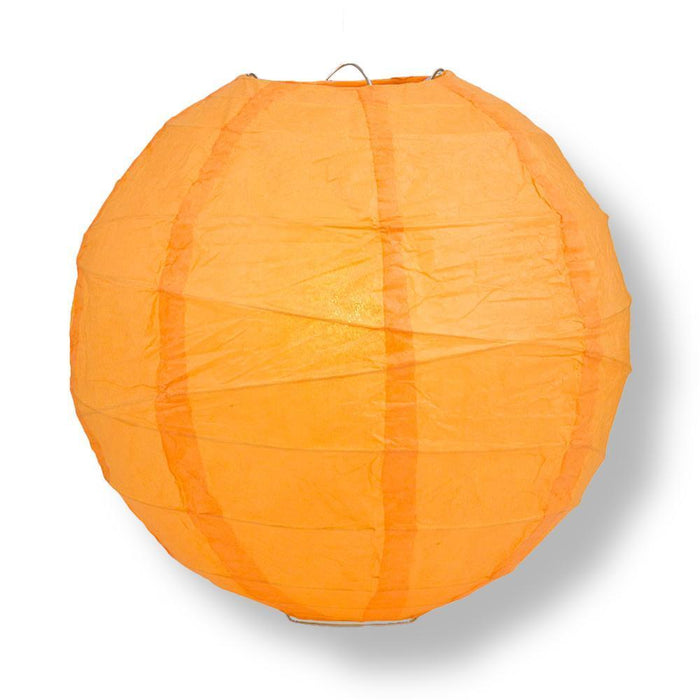 Orange  Round Paper Lantern, Crisscross Ribbing, Chinese Hanging Wedding & Party Decoration