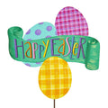 "Happy Easter" Egg Banner Sign Metal Stake