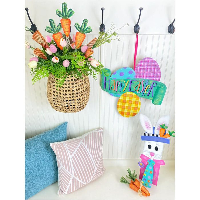 "Happy Easter" Egg Banner Sign Metal Stake