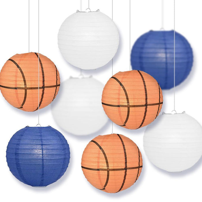 Kentucky College Basketball 14-inch Paper Lanterns 8pc Combo Party Pack - Dark Blue, White